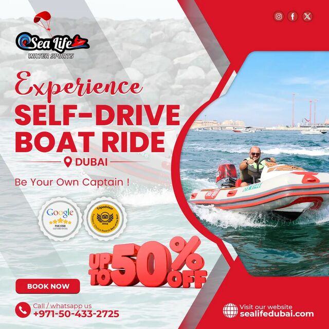 self drive boat in dubai Sea Life Watersports Dubai