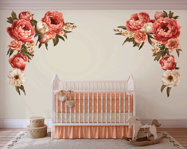 Harmony Cascade- Coral Peony Decals Dearest Little Decals