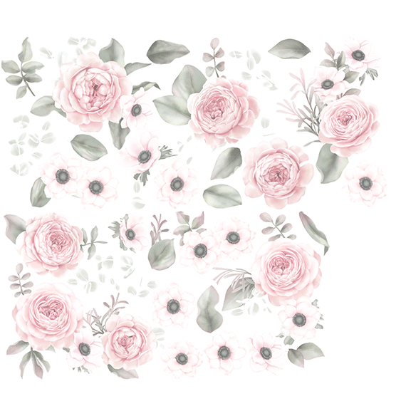 Reverie- Pink Floral Decals 2 Dearest Little Decals