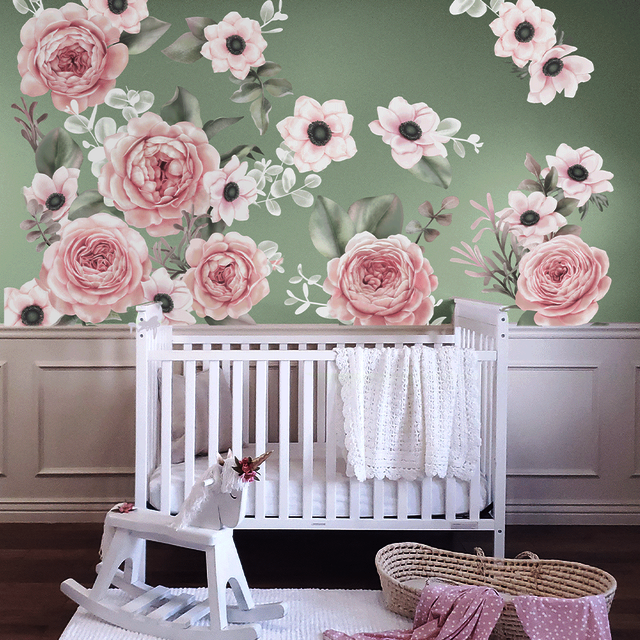 Reverie- Pink Floral Decals Dearest Little Decals