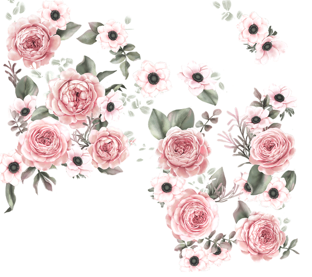 Reverie- Pink Floral Decals3 Dearest Little Decals