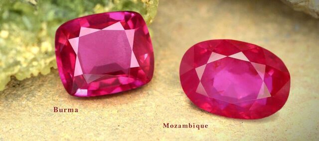 Mozambique Vs Burmese Ruby navratan