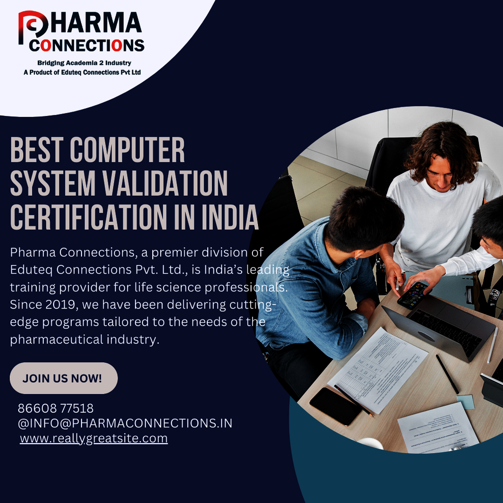 Best Computer System Validation Certification in I Best Computer System Validation Certification in India - Pharma Connections