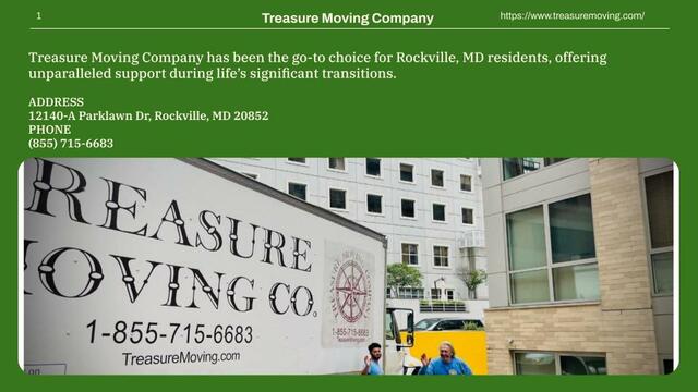 TREASURE MOVING COMPANY ROCKVILLE Treasure Moving Company