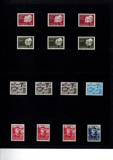 Schw1925-1970(1) Schweden MNH coll on pages