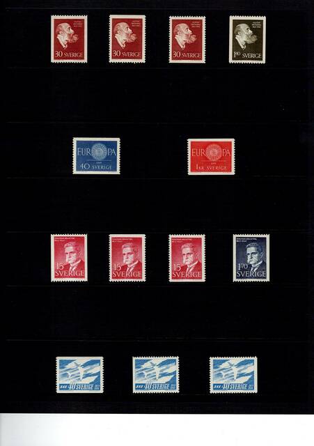 Schw1925-1970(5) Schweden MNH coll on pages