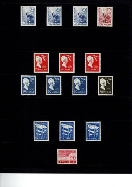 Schw1925-1970(8) Schweden MNH coll on pages