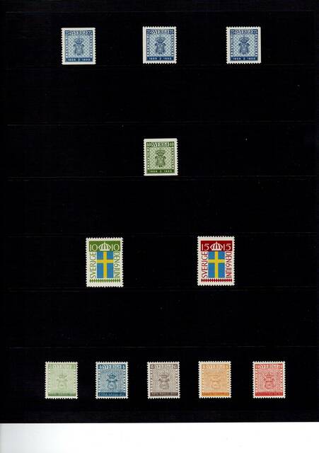 Schw1925-1970(12) Schweden MNH coll on pages