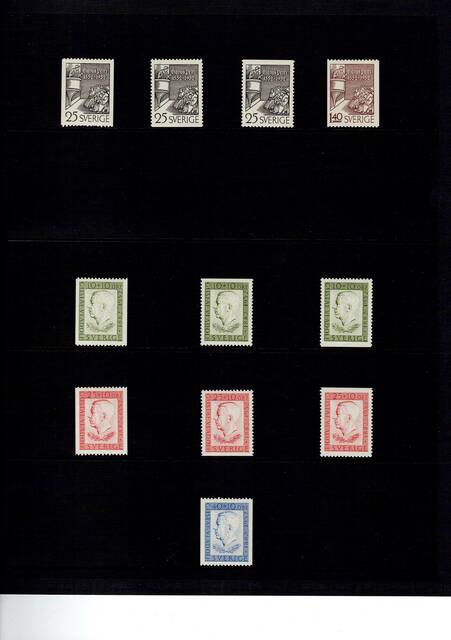 Schw1925-1970(15) Schweden MNH coll on pages