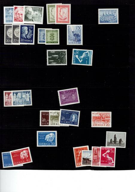 Schw1925-1970(20) Schweden MNH coll on pages