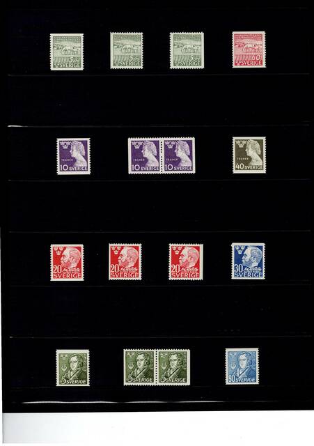 Schw1925-1970(21) Schweden MNH coll on pages