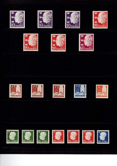 Schw1925-1970(22) Schweden MNH coll on pages