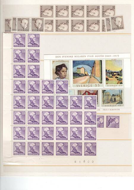 Schw1925-1970(26) Schweden MNH coll on pages