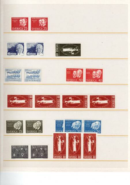 Schw1925-1970(28) Schweden MNH coll on pages