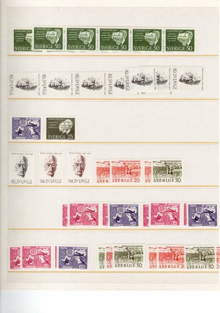 Schw1925-1970(29) Schweden MNH coll on pages