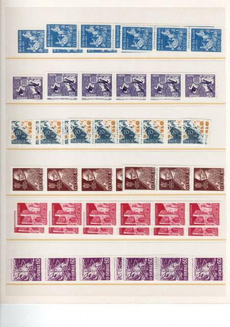 Schw1925-1970(30) Schweden MNH coll on pages