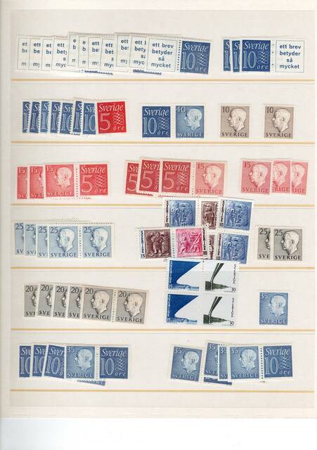 Schw1925-1970(31) Schweden MNH coll on pages