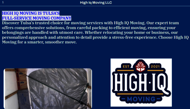 High Iq Moving LLC 1 Picture Box