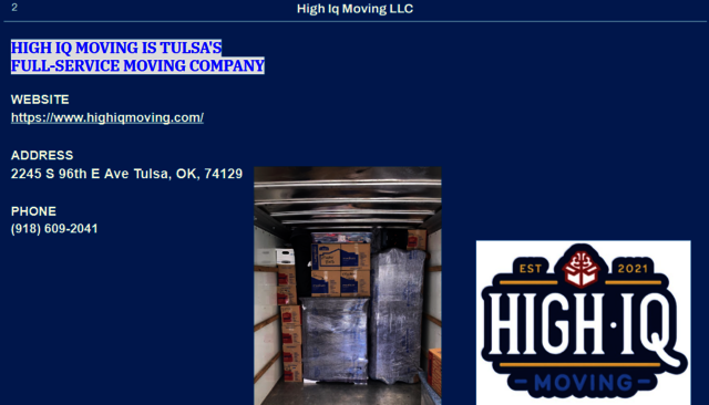 High Iq Moving LLc 2 High Iq Moving LLC