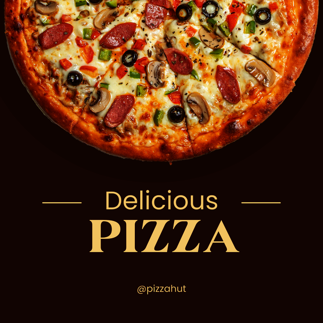 Brown Simple Pizza Promotion Instagram Post Picture Box