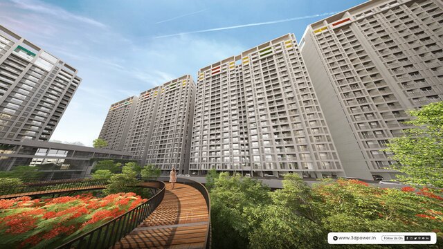 High-Rise Commercial Tower Visualization in Bangal 3D Architectural Visualoization Services in Bangalore