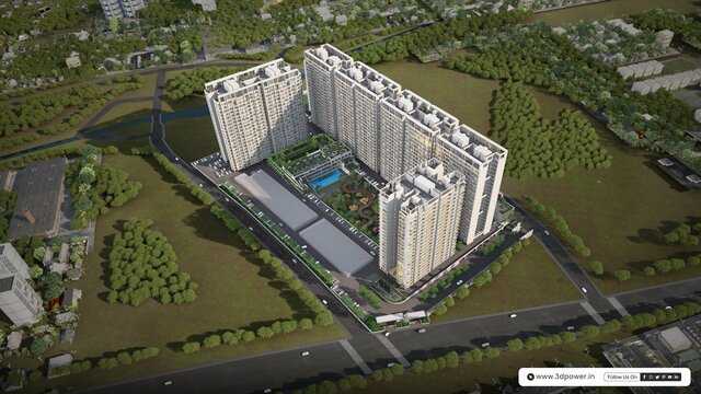 Photorealistic Rendering for High-Rise in Raipur 3D Architectural Visualoization Services in Bangalore