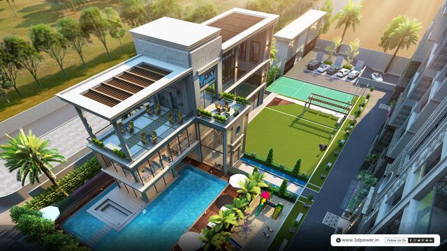 Premium 3D High-Rise Residential Rendering in Pune 3D Architectural Visualoization Services in Bangalore