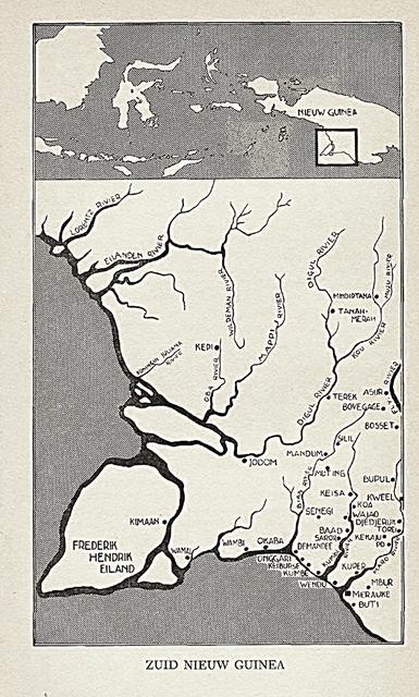 000Boelaars 1953 Kaart Zuid Nieuw-Guinea 0-11 AR-P027 20213 t/m 20218  Jan Boelaars