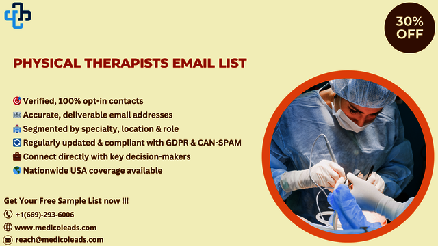 Physical Therapists Email List MedicoLeads B2B Healthcare Data Visuals