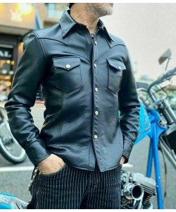 Full Sleeve Leather Shirt Leather Shirts