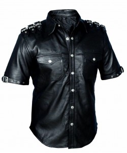 Leather Buckle Shirt Leather Shirts