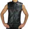Sleeveless Leather Shirt wi... - Leather Shirts