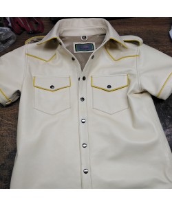 Off-White Leather Piping Shirt Leather Shirts