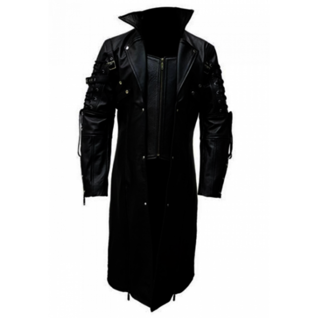 Gothic Leather Coat Leather Coat Men