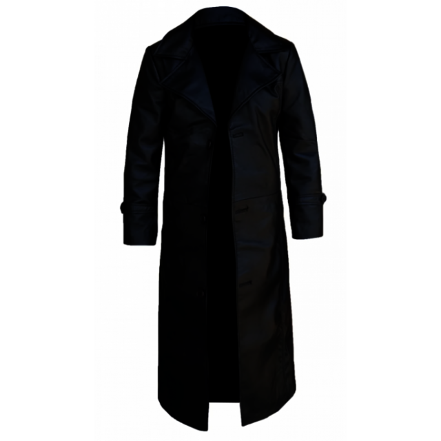 Leather Trench Coat Men Leather Coat Men