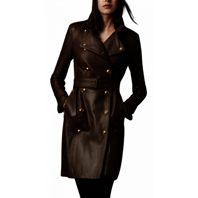 Leather Trench Coat Women Leather Coat Women
