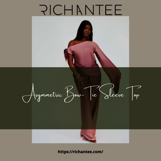 Asymmetric Bow-Tie Sleeve Top Richantee