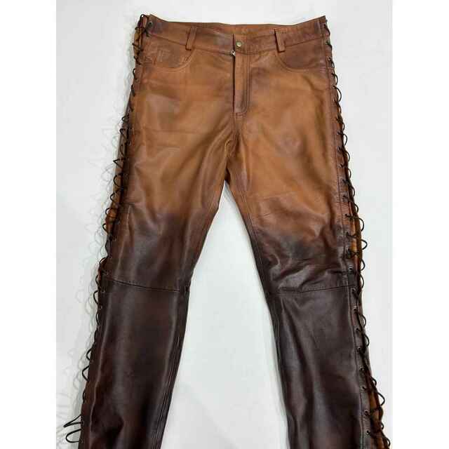 Distress Leather Jeans pants Leather Chaps