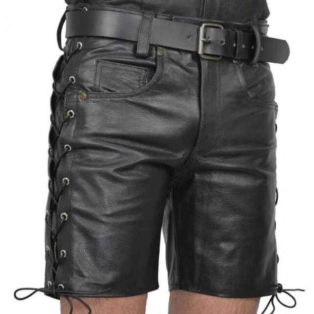 Leather Shorts with side laces Leather Chaps