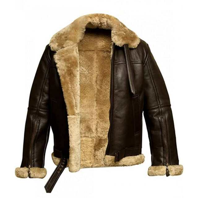 Men's Brown B3 Bomber Jacket Leather Jacket