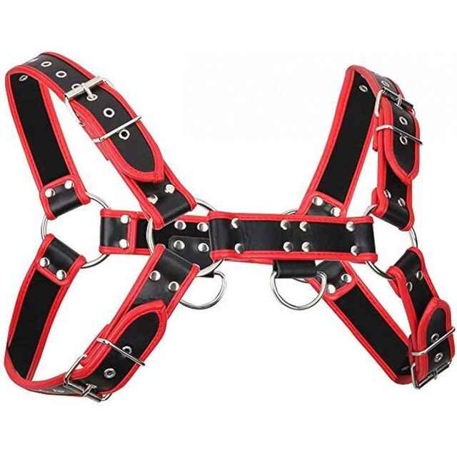 Leather Piping Harness Leather Boots,Caps,Flogger,Gloves,Harness,Jockstrap,Sling