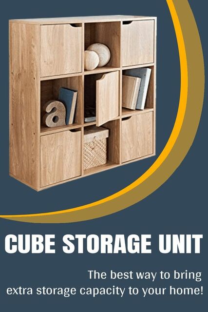 9 Cube 5 Door Bookcase – Oak effect Gill HK LTD
