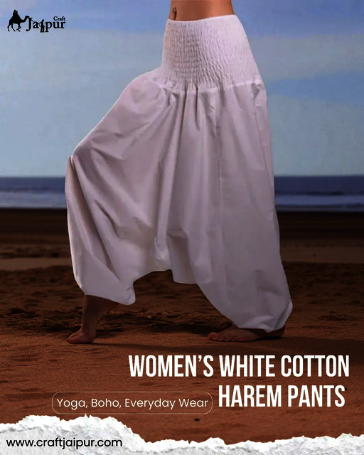 White Cotton Harem Pant Picture Box