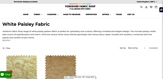 white-paisley-fabric Yorkshire Fabric Shop