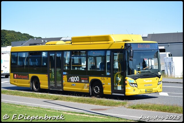 AY 58 869 Scania Bus Midttrafik-BorderMaker Rijdende autos 2025