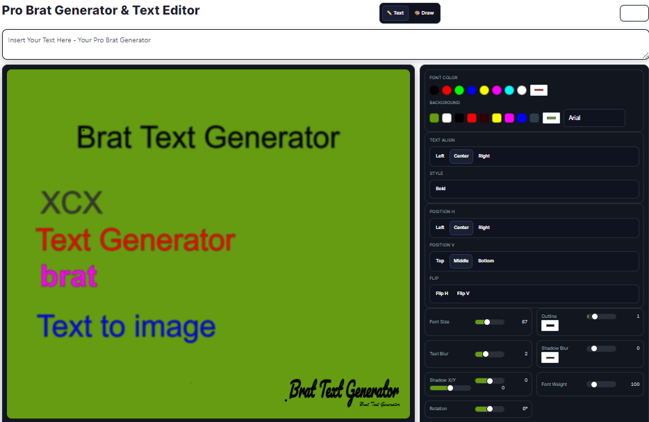 text generator Picture Box