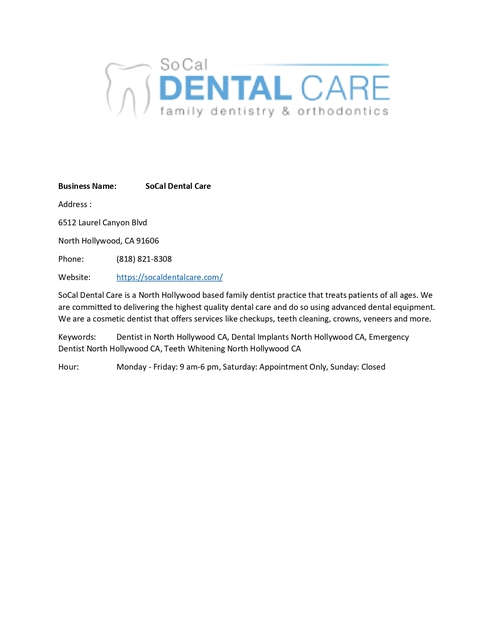 SoCal Dental Care SoCal Dental Care