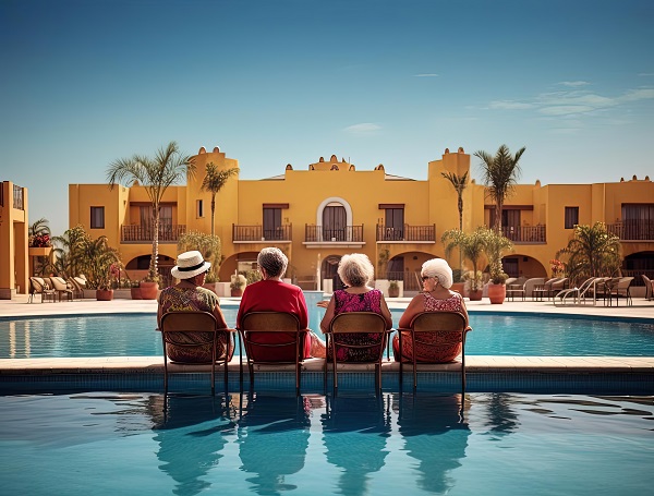 older-women-sitting-poolside-enjoying-view-style-s Sun Trails | Private Luxury Tours in Morocco | Sahara Desert | Honeymoon Travel | All-Inclusive Vacation Packages