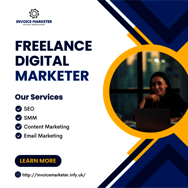 Blue and Yellow Modern Digital Marketing Agency In Picture Box