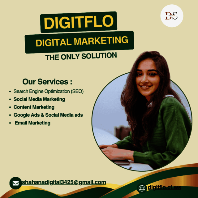 Dark Green and Yellow Digital Marketing Agency Ins digitflo